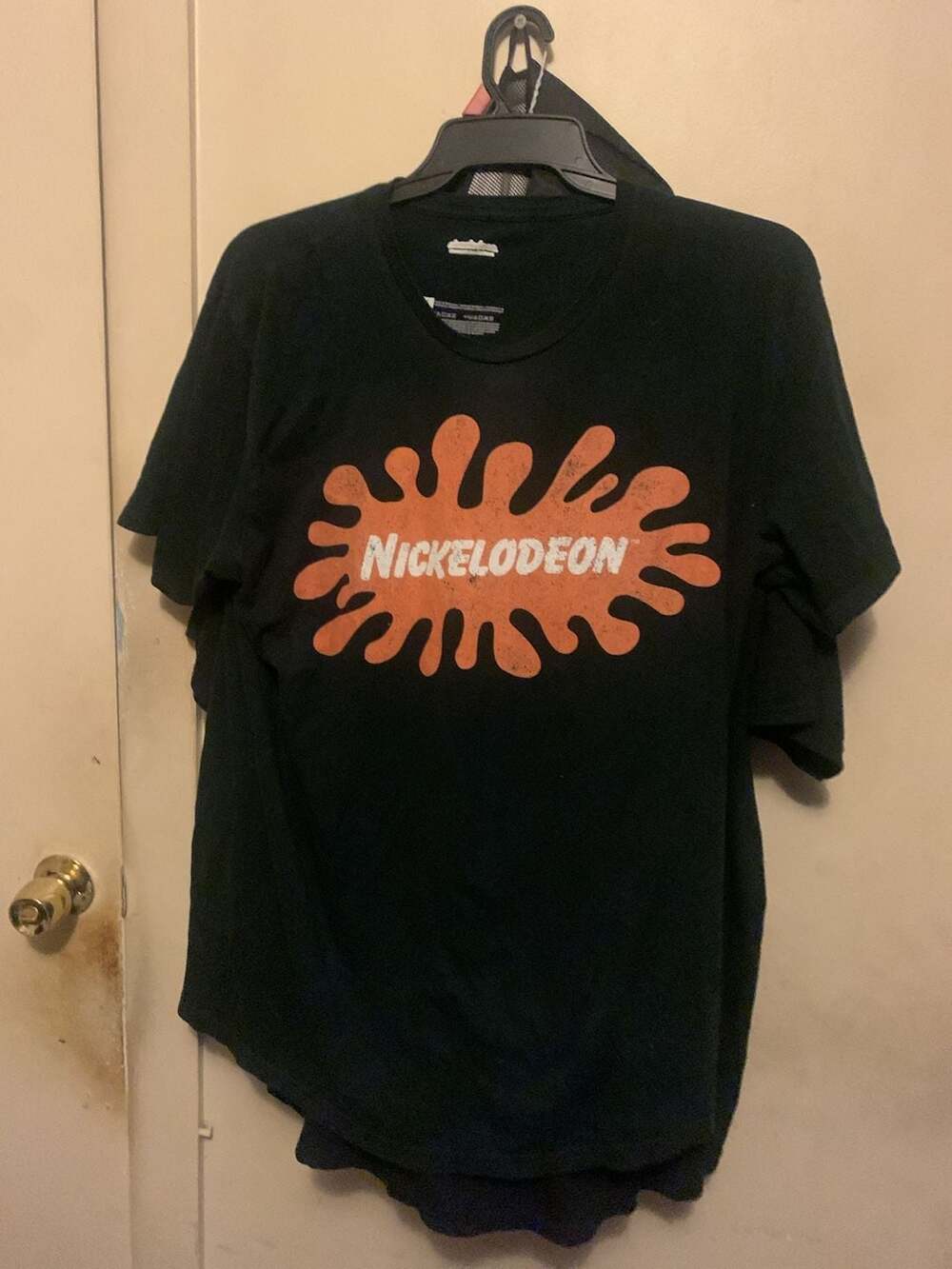Nickelodeon Splat Logo Black Short Sleeve Graphic T-Shirt XL